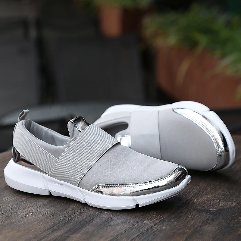 

Women Casual Shoes Slip On Female Footwear Women Shoes Platform Sneakers Women's Vulcanize Shoes Gold Silver Tenis Feminino 42