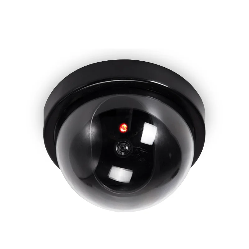 Simulation Dummy Hemisphere Dome Camera Indoor/Outdoor Waterproof with Flashing Red LED Light Alarm Fake Monitor With Strobe |