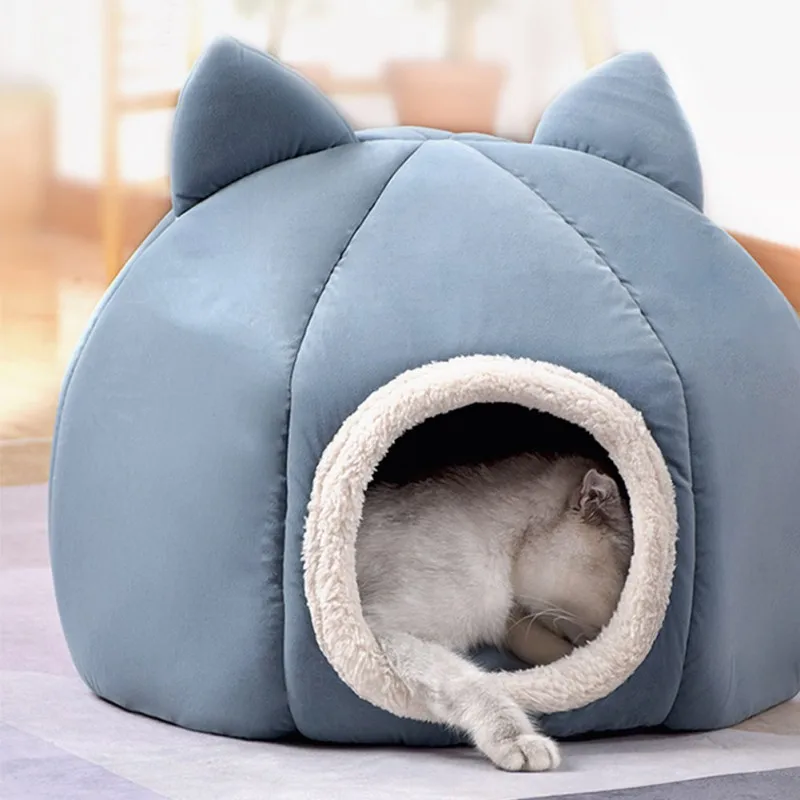

Pet Dog Cat Tent House Kennel Winter Warm Nest Soft Sleeping Mat Pad High Quality Cotton Small Dog Cat Bed Puppy House