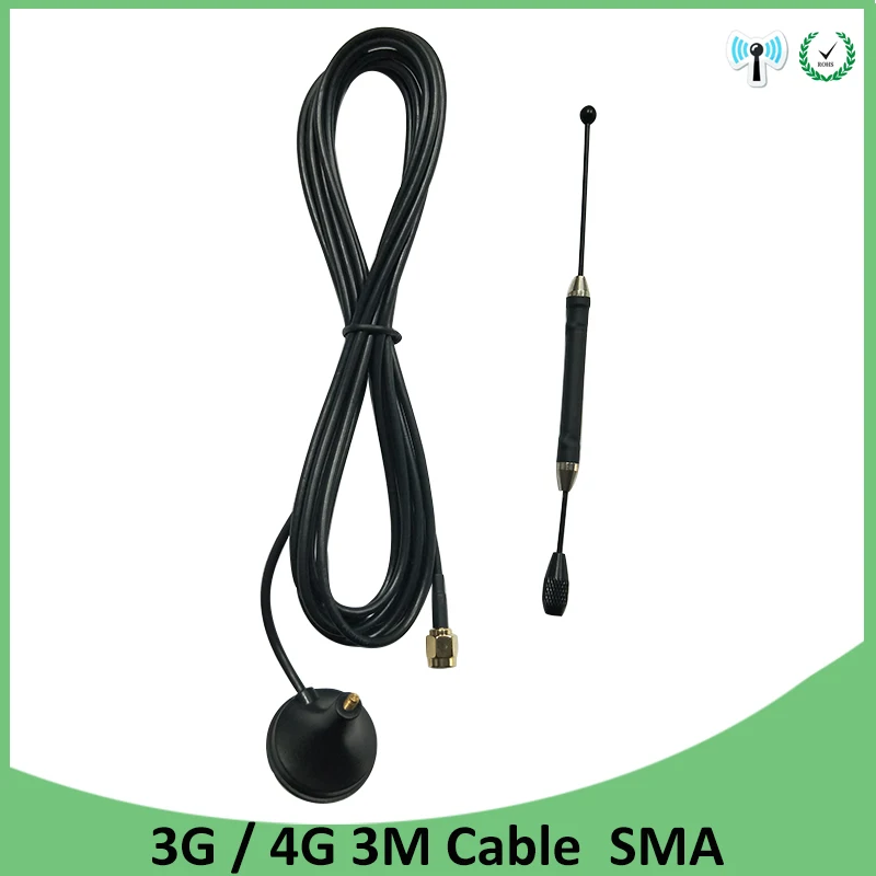 Антенна 3G 4G LTE 10dbi SMA папа антенна 698 960/1700 2700 МГц IOT с магнитным основанием 3 м
