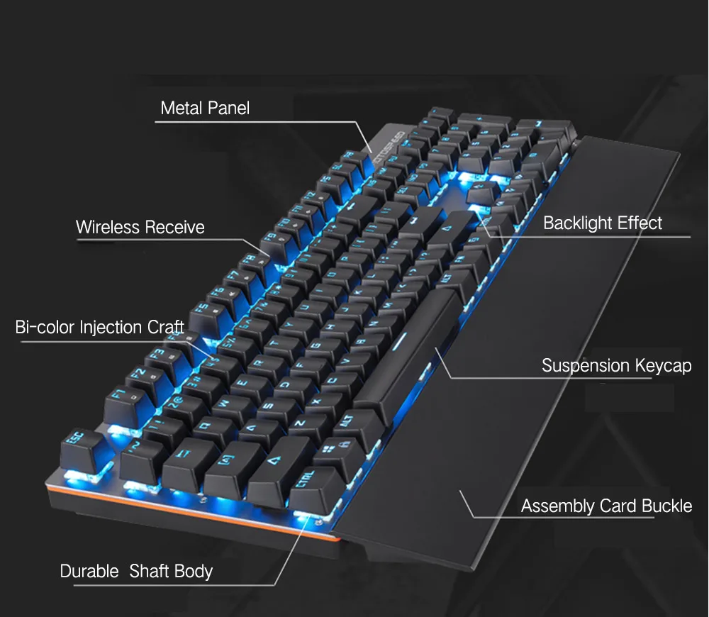 Беспроводная Bluetooth клавиатура Motospeed GK89 2 4 ГГц USB механическая 104 клавиши с RGB