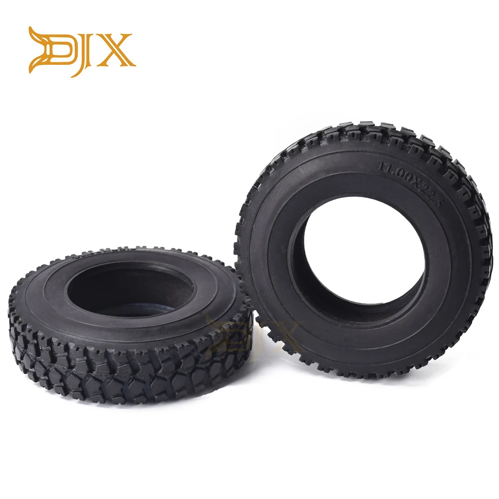 DJX 2 шт. резиновые шины с губкой для 1/14 Tamiya Тракторные грузовики радиоуправляемые