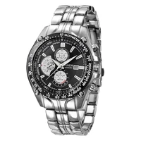 mens brand luxury watches fashion alloy band calendar business gifts vintage quartz wristwatches reloj hombre acero inoxidable