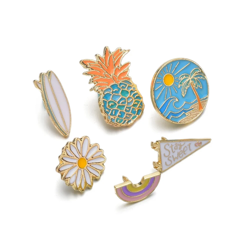 Классический эмалированный значок на лацкан красочное дерево цветы фотобулавка