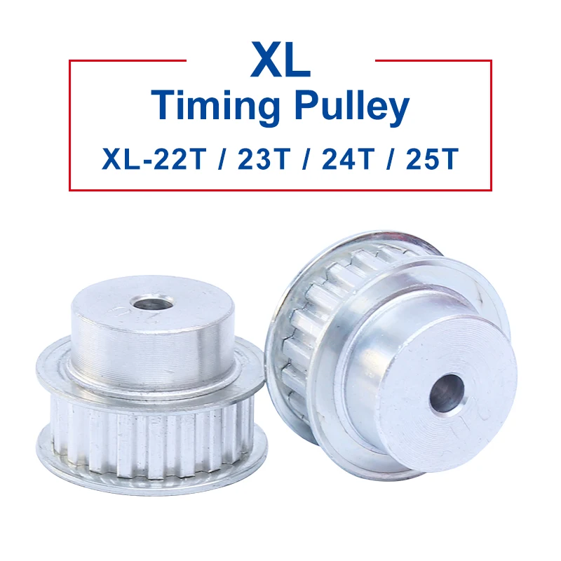 

1 pc XL-22T/23T/24T/25T Timing Pulley Aluminum Material Pulley Wheel Process Hole 6 mm Slot Width 11 mm For XL-10mm Timing Belt