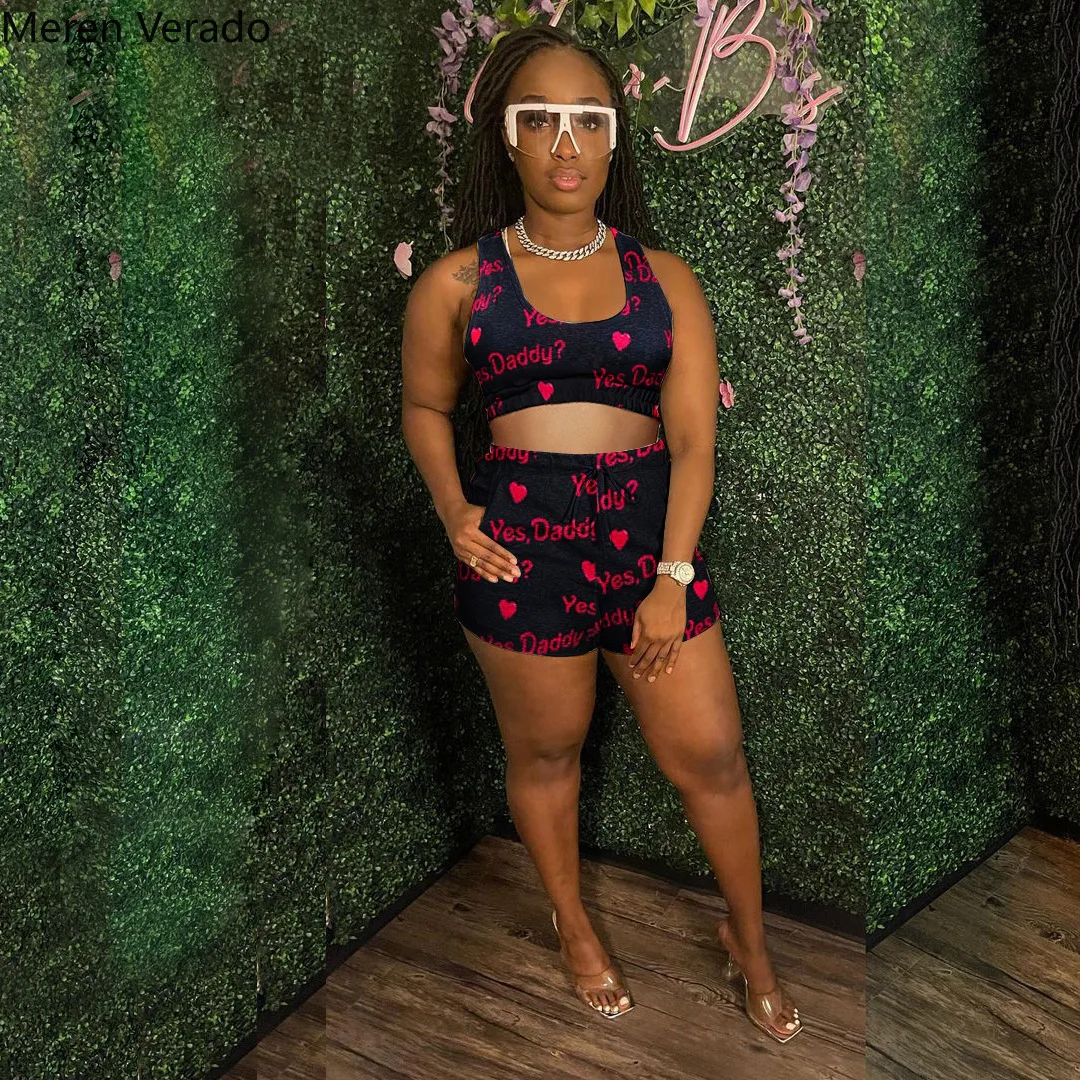 Женский леопардовый комплект Meren Verado с надписью и долларом США мини-майка шорты