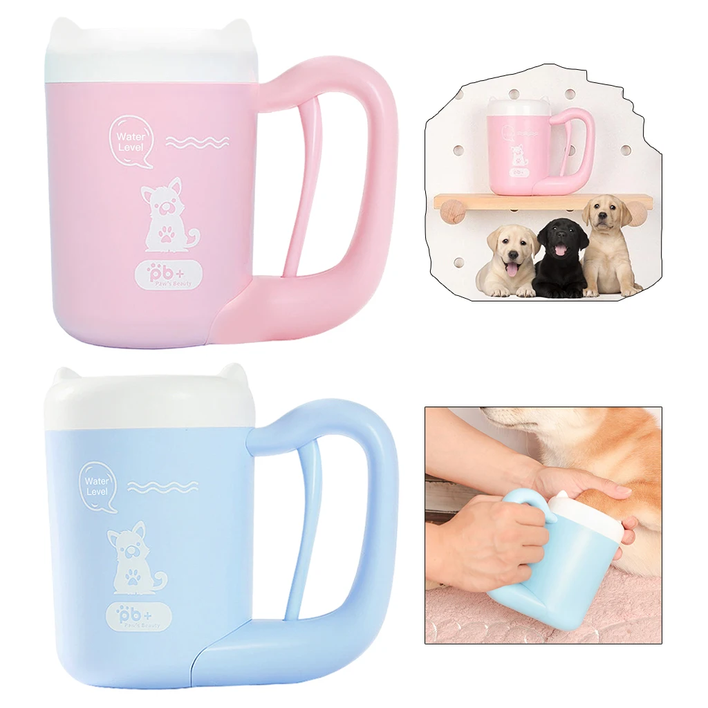 

Gentle Soft Pet Dog Paw Cleaner w/Handle Control Paw Care 360 Degree Cleaner