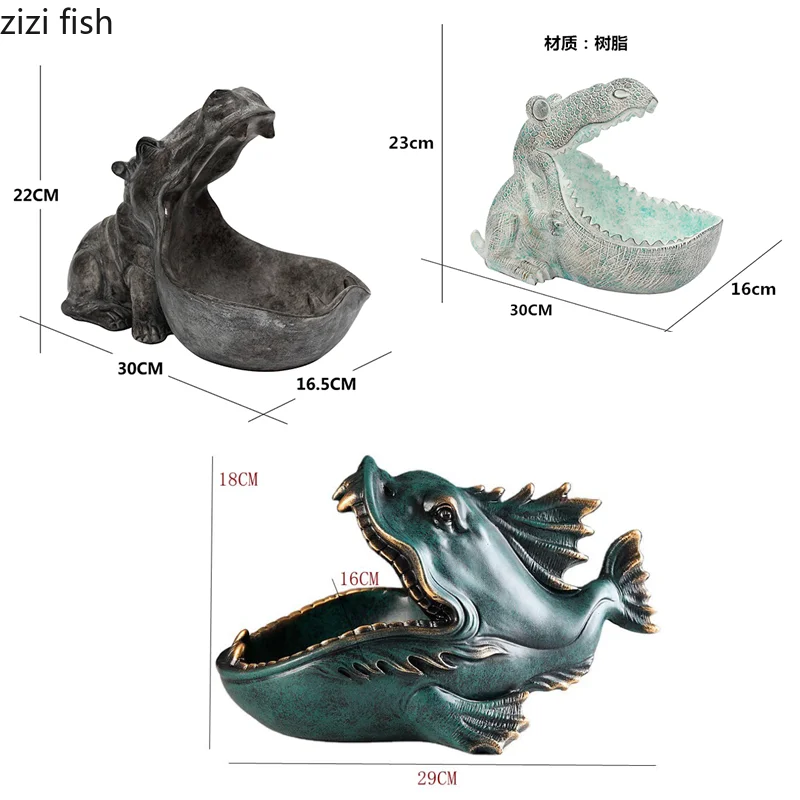Смола Большой рот животного стойка для хранения украшений ключ продукты ящик