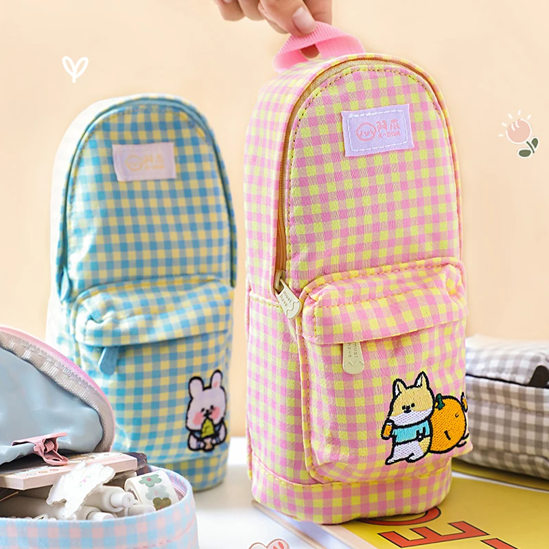 

Креативная школьная сумка в форме ручки, чехол-карандаш, Складывающийся холст, канцелярские принадлежности, 2 кармана, сумка для хранения, о...