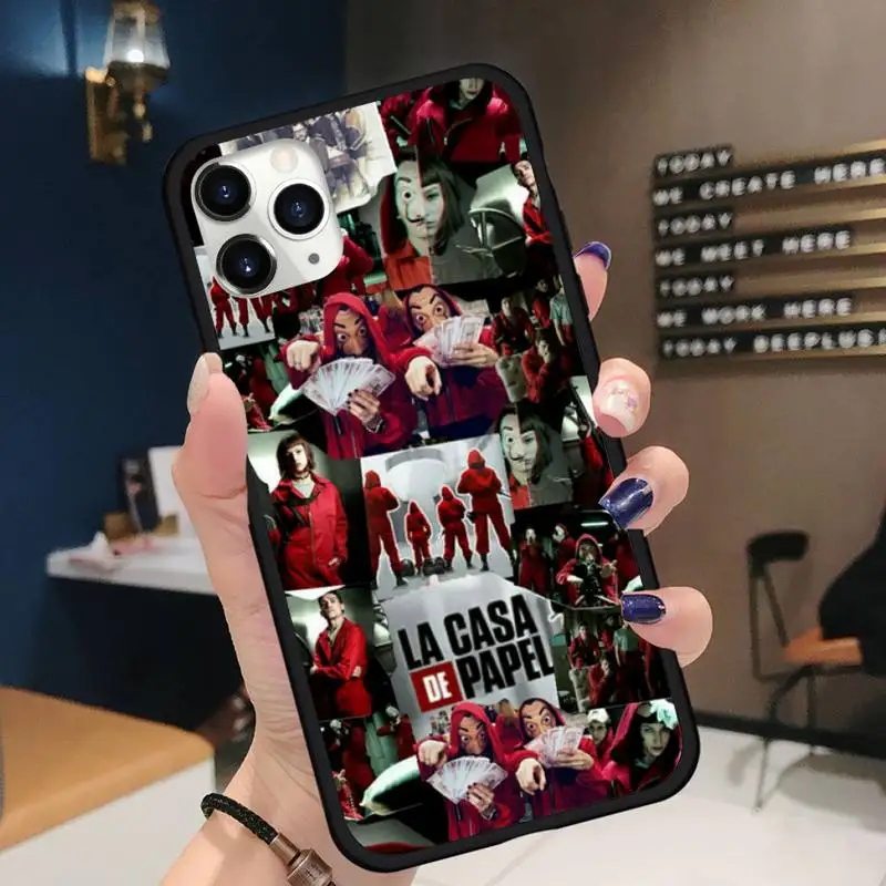 

La casa de papel Phone Cases for iPhone 11 12 pro XS MAX 8 7 6 6S Plus X 5S SE 2020 XR Soft silicone