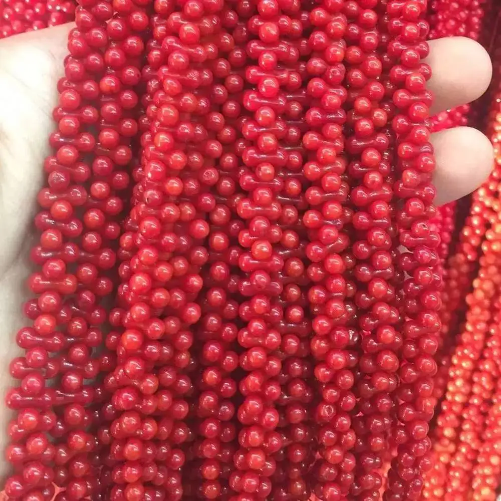 

500pcs / bag natural artificial coral loose beads 3x5mm cylindrical drop shape jewelry making DIY necklace bracelet accessories