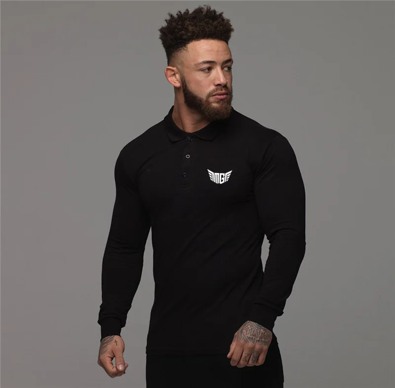 

Рубашка-поло мужская с длинным рукавом, х/б