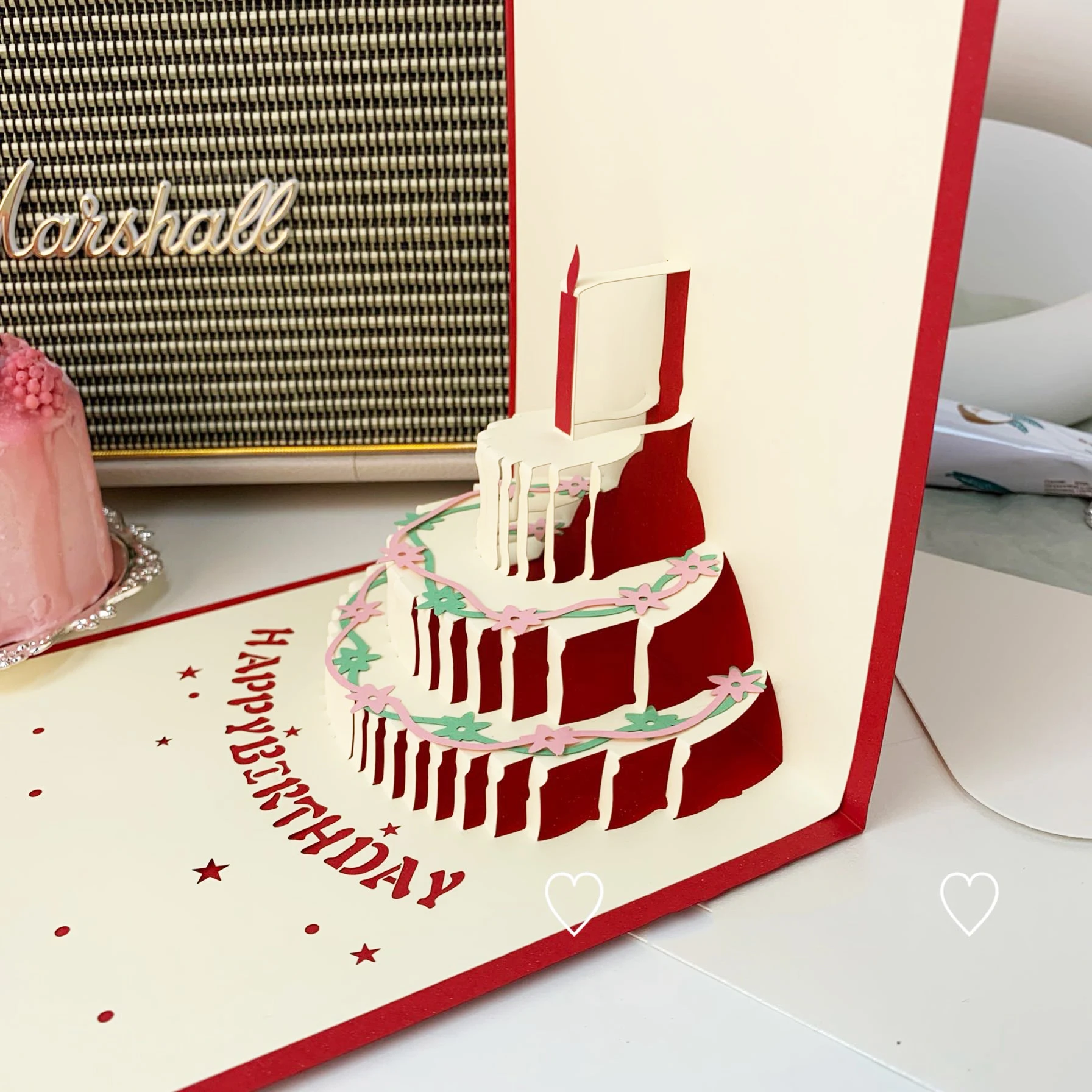 Открытка с днем рождения креативная 3D открытка тиснением бумажный торт