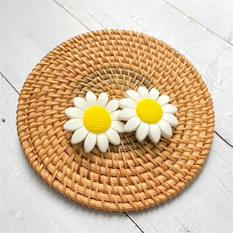 10pcs BPA Free Sunflower Silicone Beads Food Grade for DIY Baby Teething Pacifier Chain Pendant Accessories Gifts | Мать и ребенок