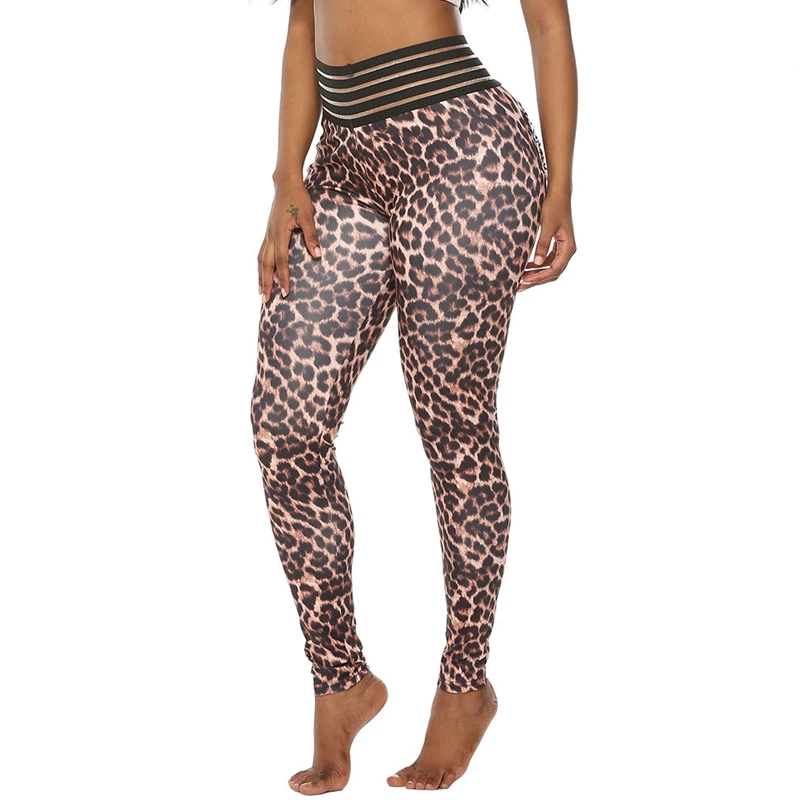 

Sexy Sfit Women Leopard print Slim Fitness Yoga Set Sports Bra With Pad Push Up Gym Deep V-neck Waist Pants Torridity Tracksuit