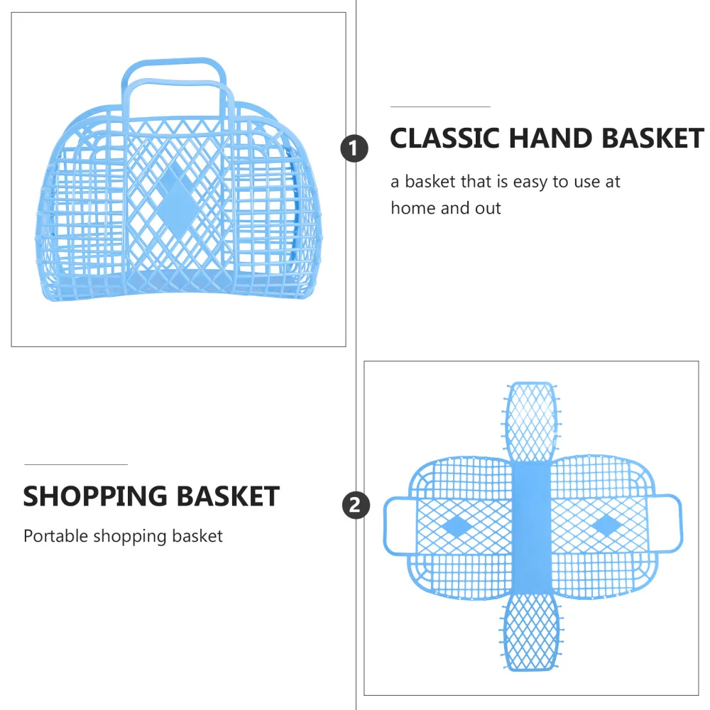 1 шт. корзина для хранения портативная покупок домашняя (синий) | Дом и сад