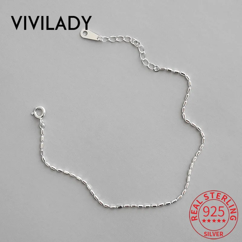 Минималистичный женский браслет VIVILADY из настоящего серебра 925 пробы бамбуковый