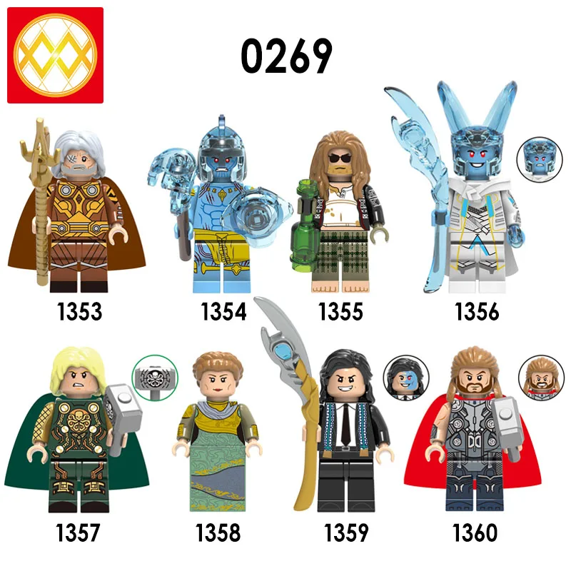 Фильм Тор Ragnarok Odin Loki Hela Валькирия битва лошадь Frigga Hemidall Джейн Фостер Халк Sif строительные блоки кирпичная игрушка малыш