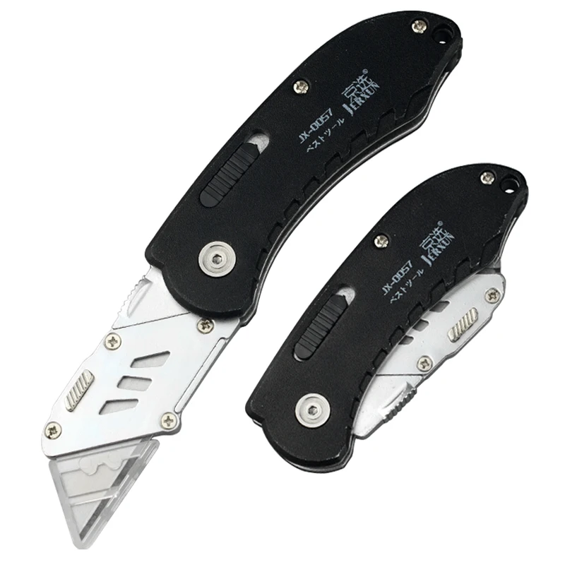

JERXUN Multi-function Electrician Labour Saving Folding Trapezoid Knife Wallpaper Carpet Cutter Knife