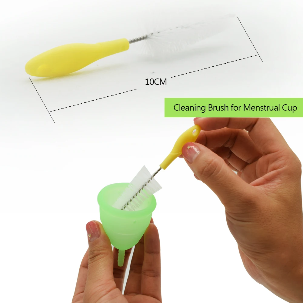 Разноцветная менструальная чаша 100% для женской гигиены женщин с чистящей щеткой