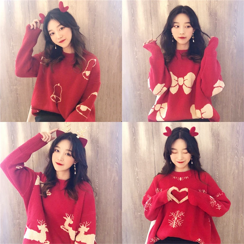 Новинка 2020 женский милый Уродливый Рождественский свитер для праздников