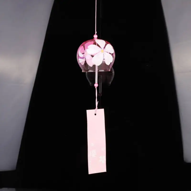 

Japanese Style Sakura Glass Wind Chimes Handpaint Wind Chime Blessing Bell Home Garden Office Crafts Hanging Decorations