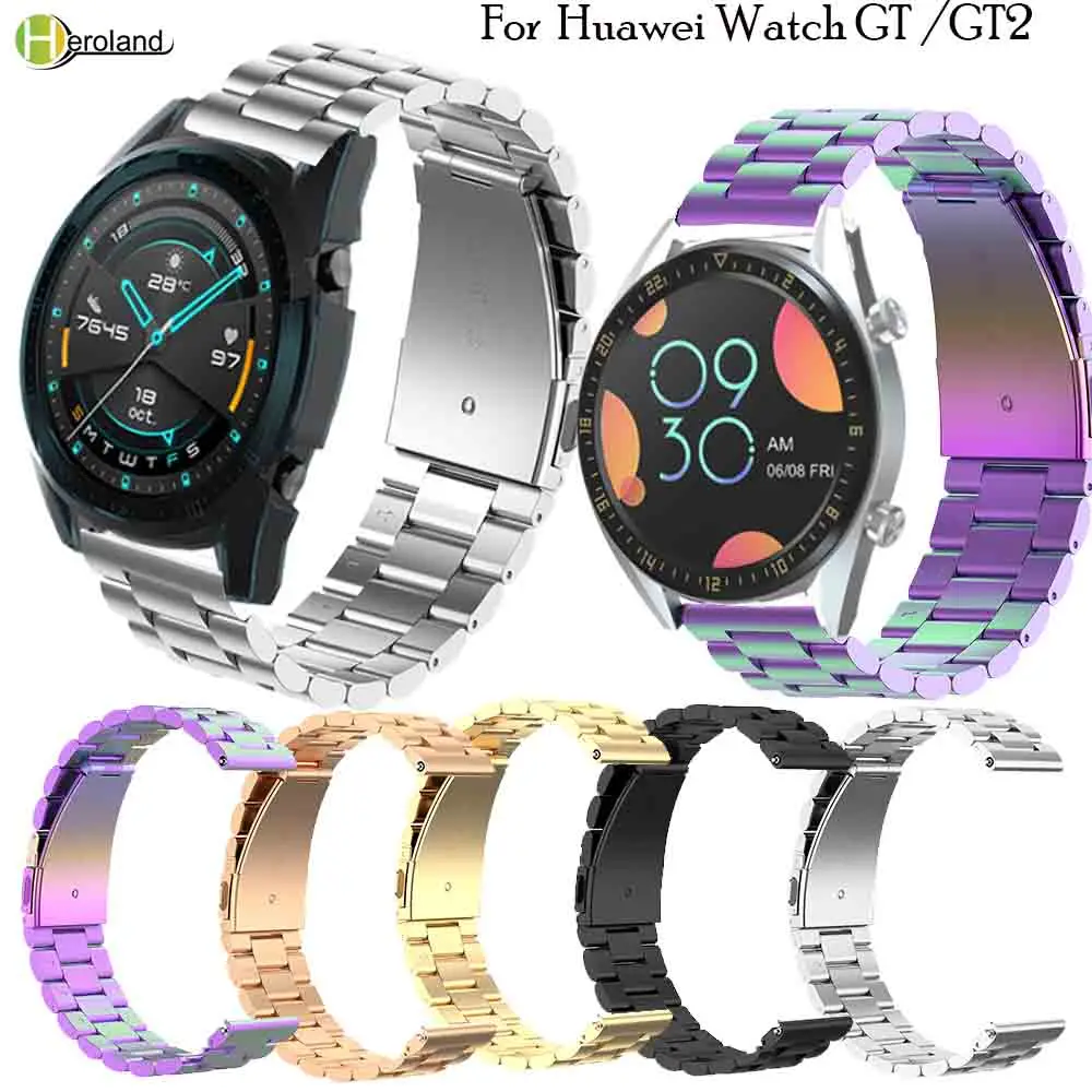 Ремешок из нержавеющей стали для наручных часов HUAWEI WATCH GT 2 46 мм/42 мм быстросъемный