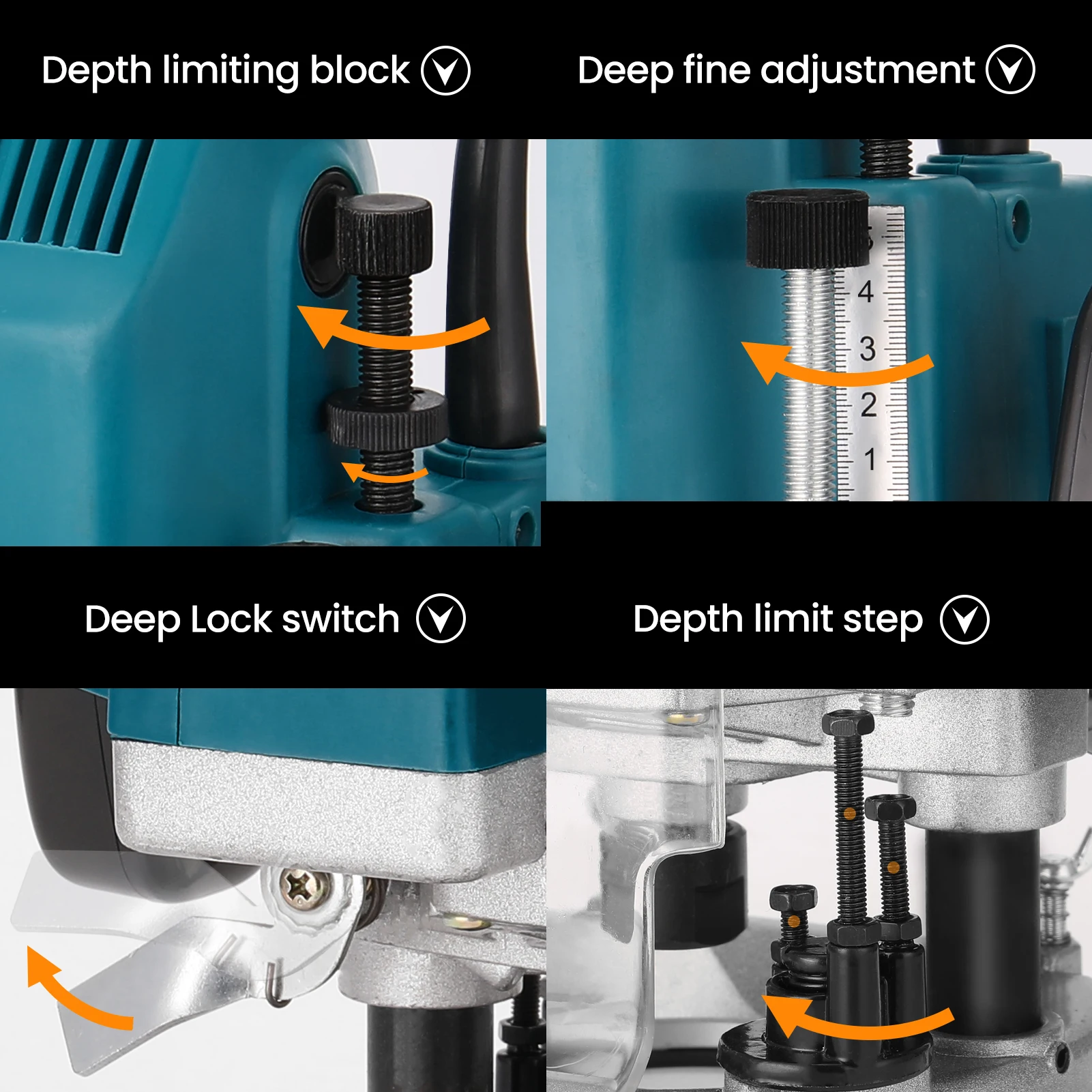 

220V Electric Wood Router Milling Machine Multifunctional Wood Milling Engraving Slotting Trimming Power Tool for Woodworking