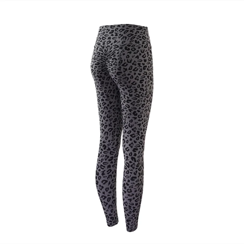 Leopard print women's yoga pants, high waist, hips, abdomen, running sports, high elasticity, quick-drying, fitness tights