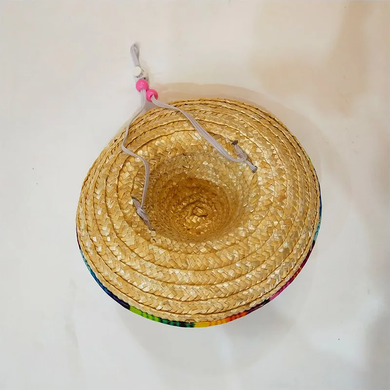 Соломенная мини соломенная шляпа для собак мексиканская регулируемая большая