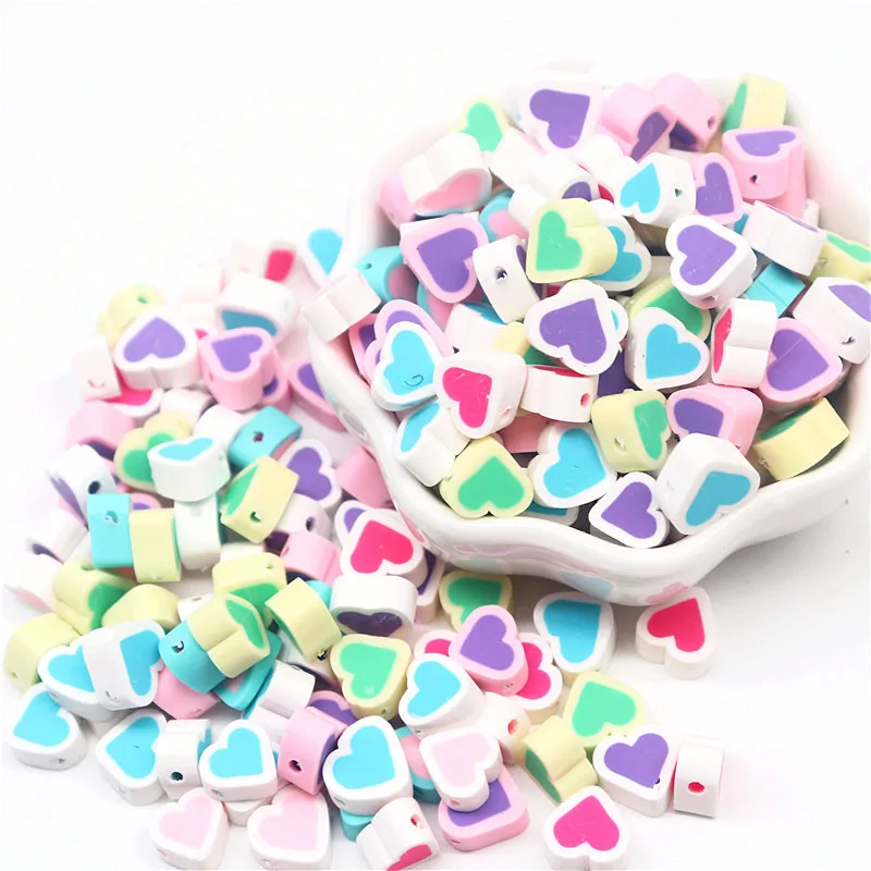 Бусины из глины в форме сердца 10 г мм * 5 двухслойные бусины полимерной аксессуары