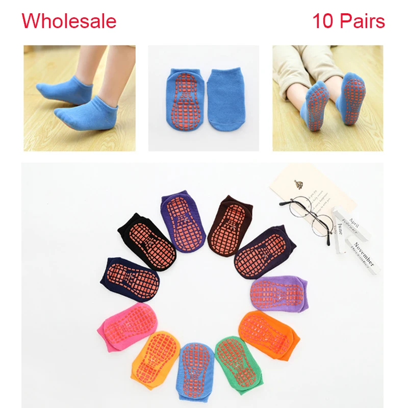 Оптовая продажа 10 пар в партии летние детские резиновые анти скользящие носки