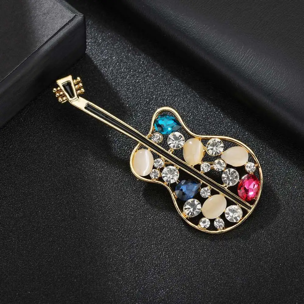 Hello Miss Классическая брошь в форме музыкального инструмента гитарная аксессуар
