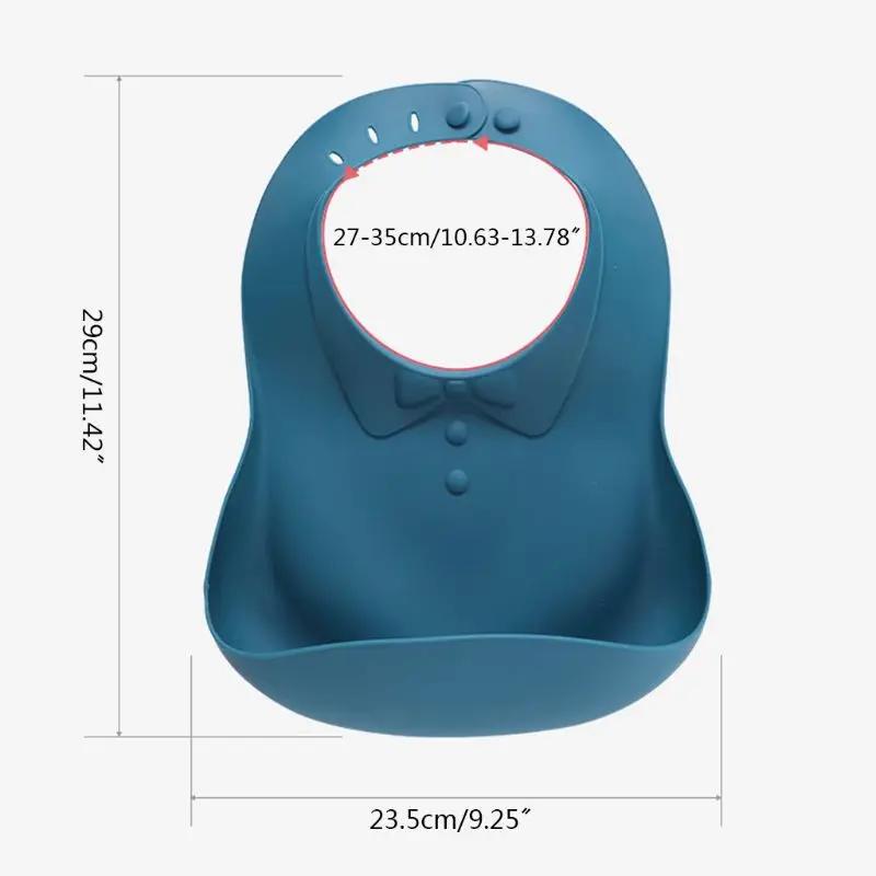 

Washable Baby Feeding Bib Children Feeding Waterproof Silicone Adjustable Stereo Food Catcher