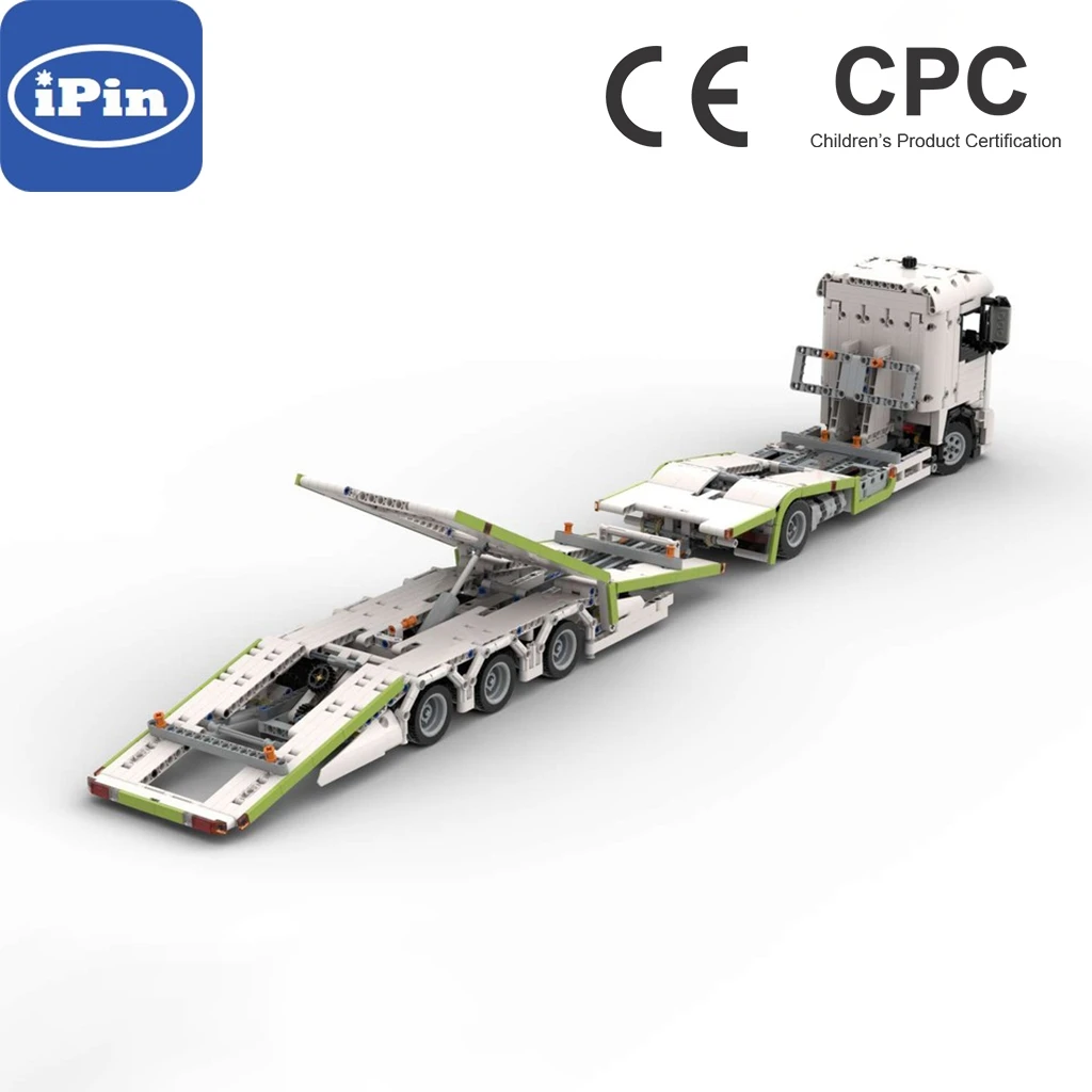 

Moc-71551 transport truck lengthened boy with carriage gift splicing building block technology accessories
