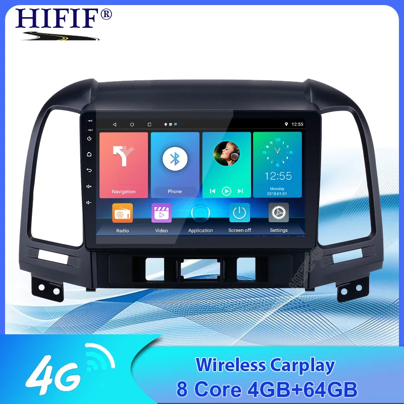 Автомагнитола IPS Android 10 2 ГБ + 32 DSP мультимедийный видеоплеер для Hyundai Santa Fe 2006 2012 GPS