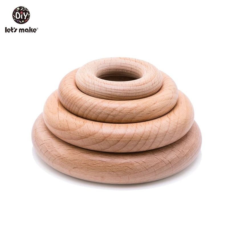 Кольцо детское деревянное из бука 54 мм 50 шт. | Мать и ребенок