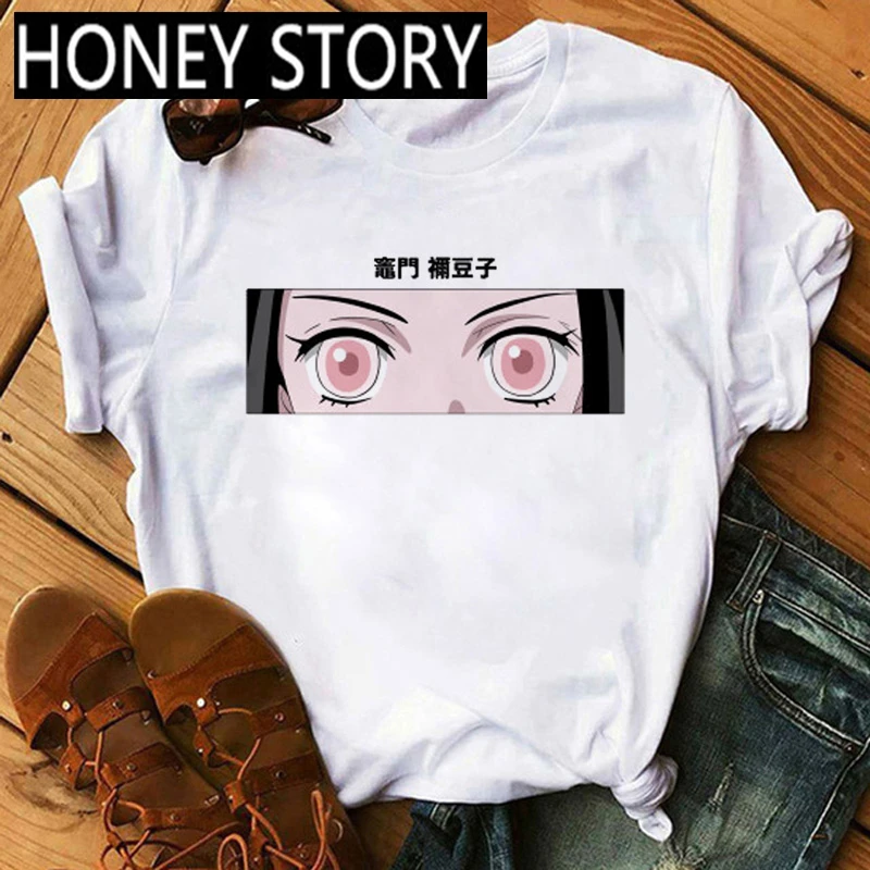 

Demon Slayer T Shirt Women Summer Fashion Japanese Anime Kimetsu No Yaiba T-shirt Kawaii Cartoon Tanjiro Kamado Graphic Tees