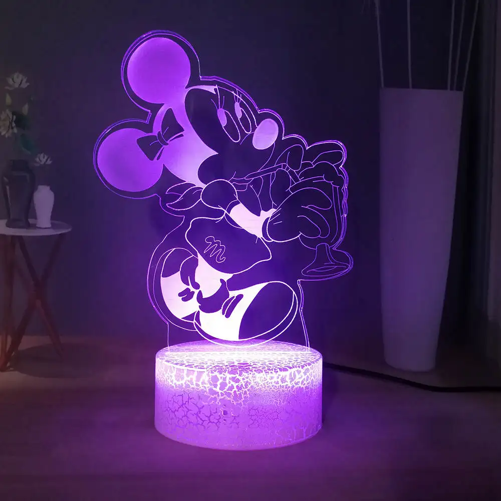 Микки Маус напитки детская игрушка 3D Визуальный прикроватный светильник USB