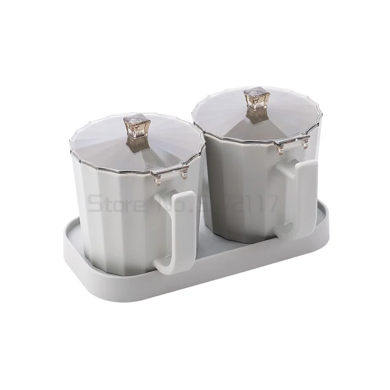 

Seasoning box combination set household kitchen supplies salt sugar monosodium glutamate multi grid seasoning jar