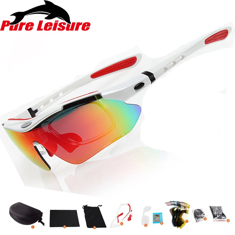 Pureleisure 1 комплект 5 линз солнцезащитные очки спортивные мужские поляризационные