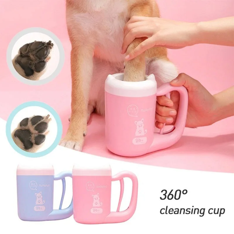 

Outdoor tragbare haustier hund pfote reiniger tasse weiche silikon fu washer reinigen hund pfoten einem klick manuelle schnell