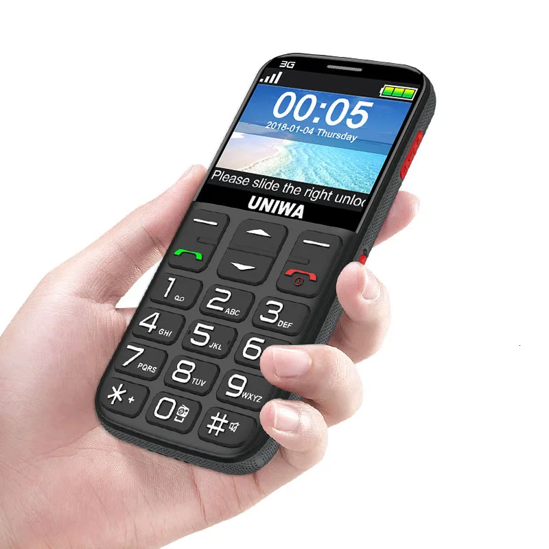 3g WCDMA мобильный телефон с русской клавиатурой 2,31 дюймов gsm 1400 мАч кнопочный SOS FM дешевый разблокированный односимочный мобильный телефон для пожилых людей