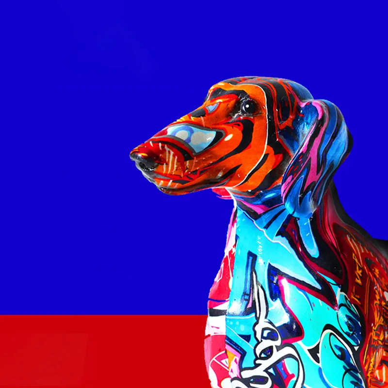 

Creative Colorful sausage dog home decor resin ornaments modern living room decoration simple desk decoration resin crafts