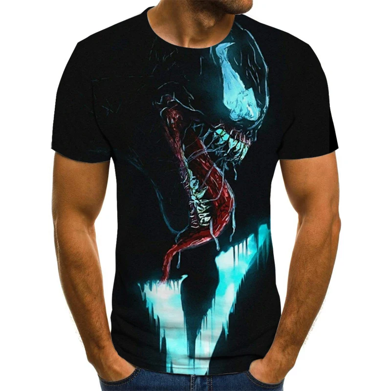 

2021 New Venom Men's And Women's 3D Printing Fashion Short Sleeve Street Style Summer Shirt Casual T-Shirt