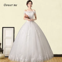 plus size wedding dress gr722 off the shoulder vestidos de novia lace up bridal gowns embroidery floor length wedding dresses