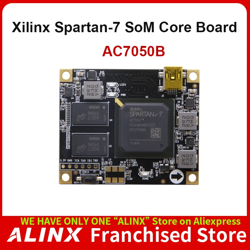 ALINX SoM AC7050B: Xilinx Spartan-7 XC7S50 Industrial Grade System on Module DDR3