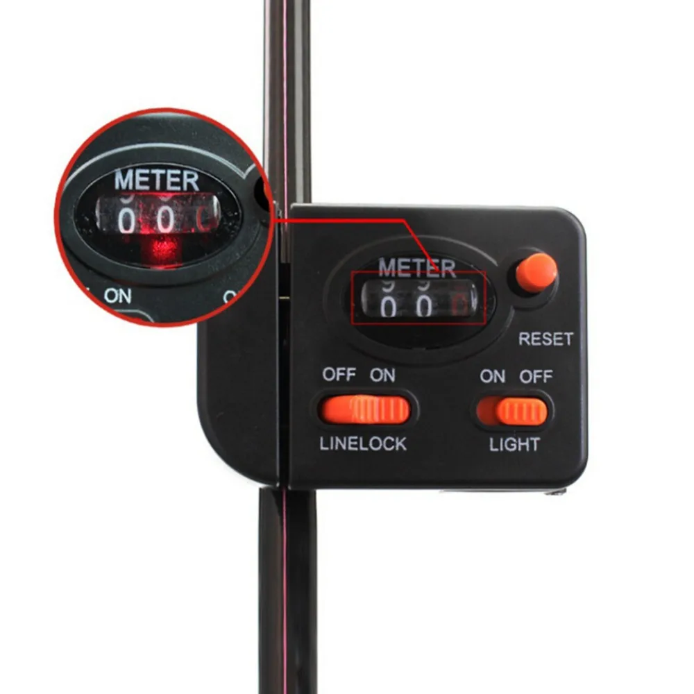 Digital Fishing Line Length Counter 299.7ft Depth Gauge Fishing Line Counter Multifunction Professional Fishing Tackle Tool