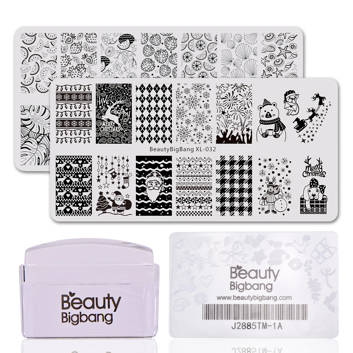 Набор BEAUTYBIGBANG для стемпинга ногтей 4 шт. пластины из нержавеющей стали с