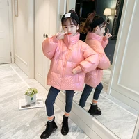 girls babys down coat jacket outwear 2021 loose pink thicken autumn winter hooded keep warm zipper childrens clothing